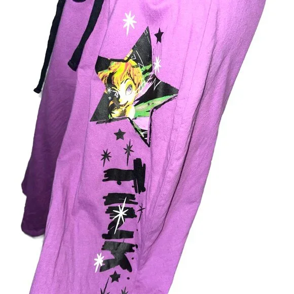 Disney Tinker Bell Purple & Black Pajama Set Women's XL - Picture 7 of 9